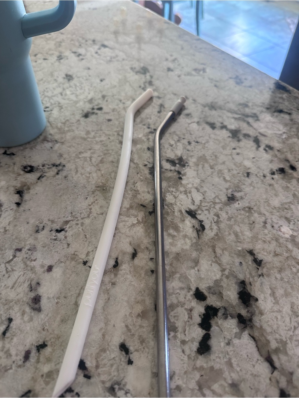 Stanley Pastel Blue Tumbler with stainless straw w/rubber tip and other straw! - Picture 5 of 7